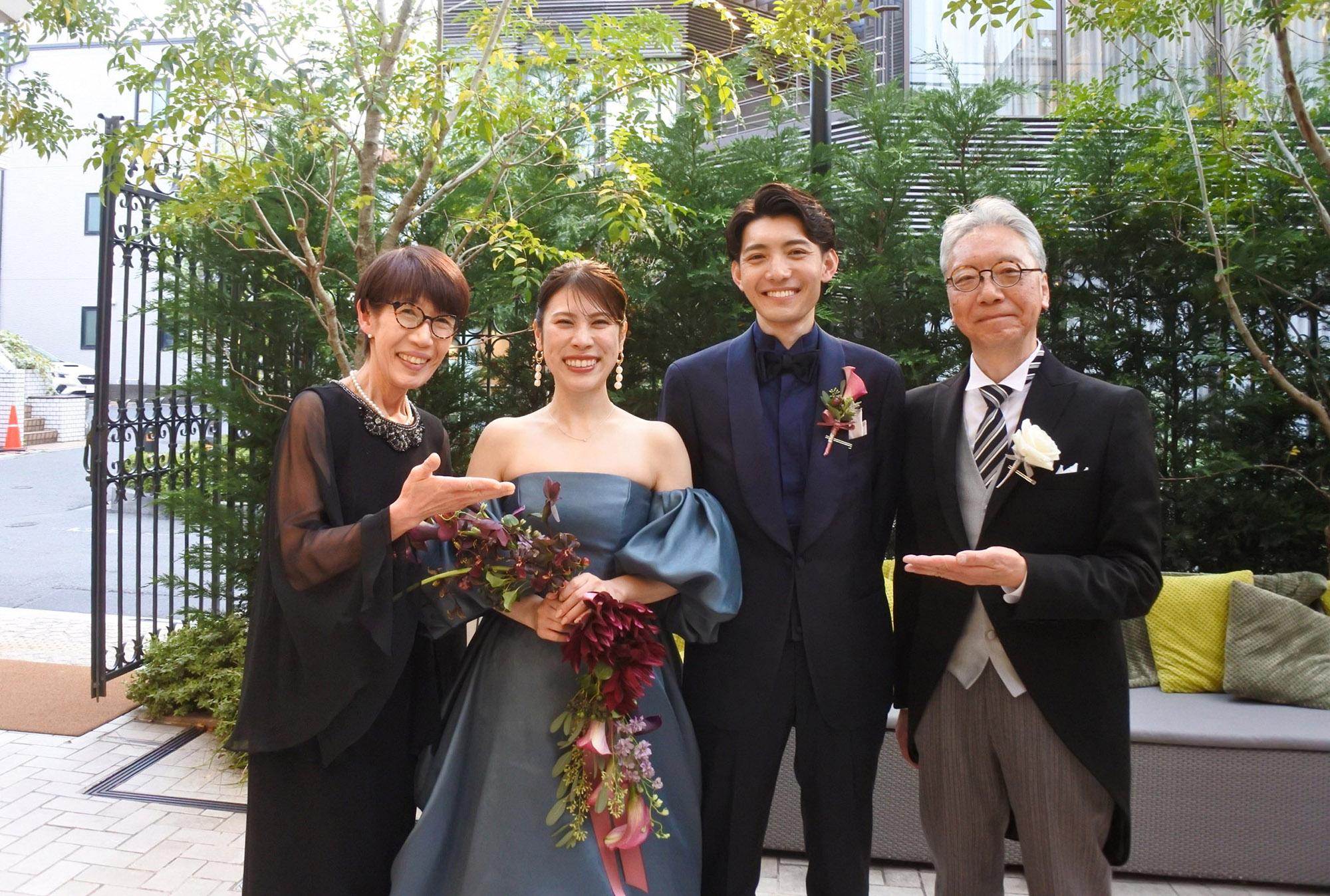 実際の結婚式 母親 フォーマルドレスL081ブラック